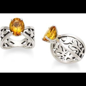 RARE EUC Sz 10 Retired James Avery Adorned Floral Ring with Citrine w wooden box